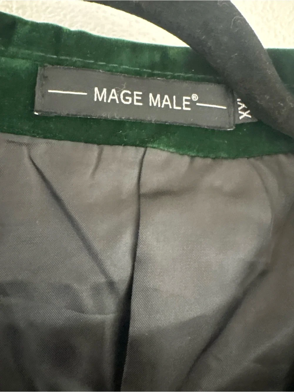MAGE MALE Green Velvet Tuxedo Blazer Jacket. Size XXL